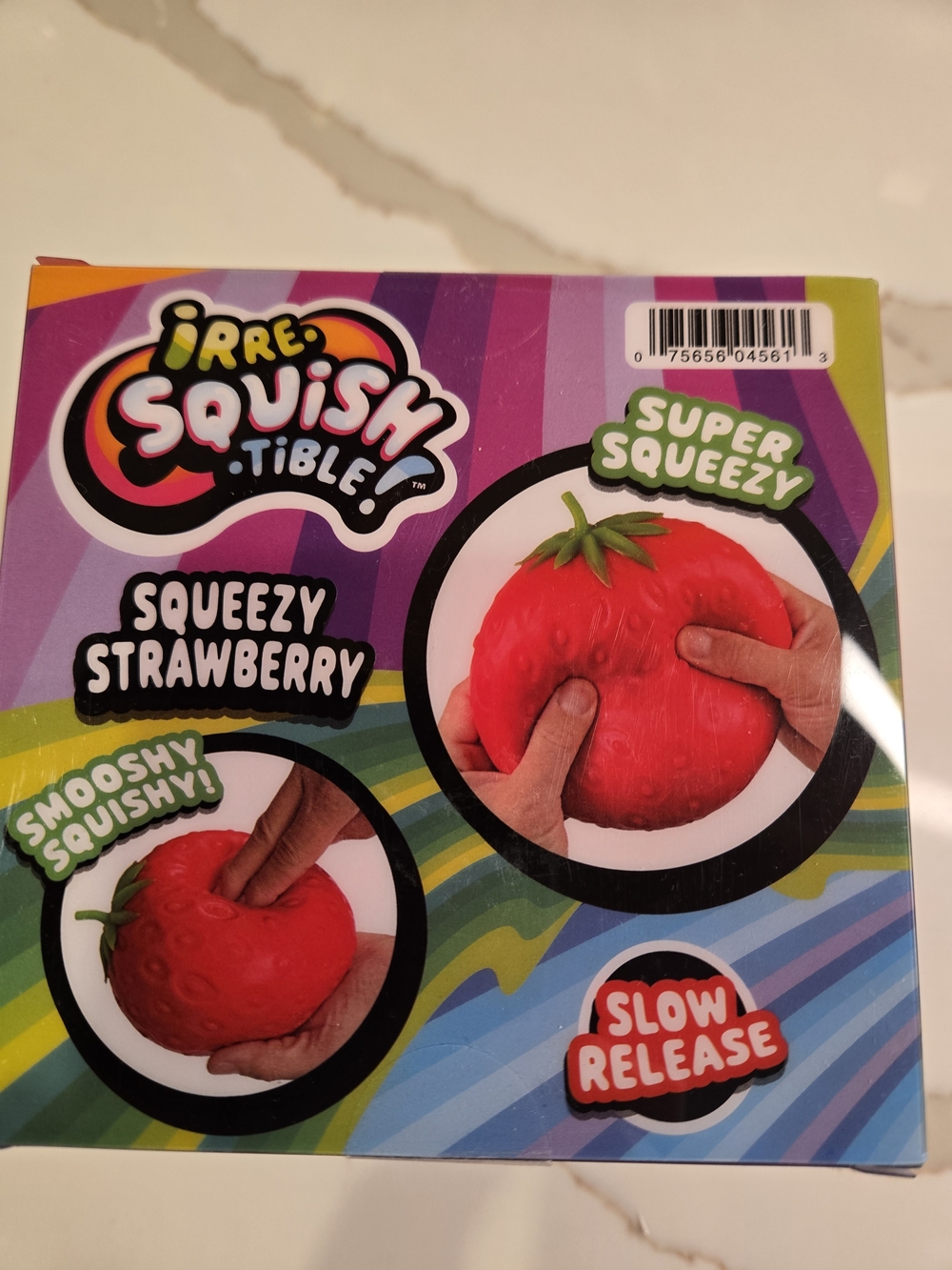 Irre-Squish Squeezy Strawberry Toy - Red Slow-Release Stress Reliever